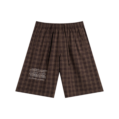 Unisex Plaid Wide Leg Shorts