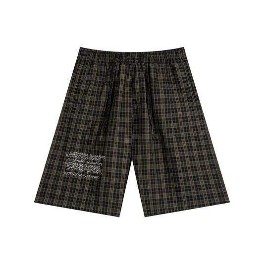 Unisex Plaid Wide Leg Shorts