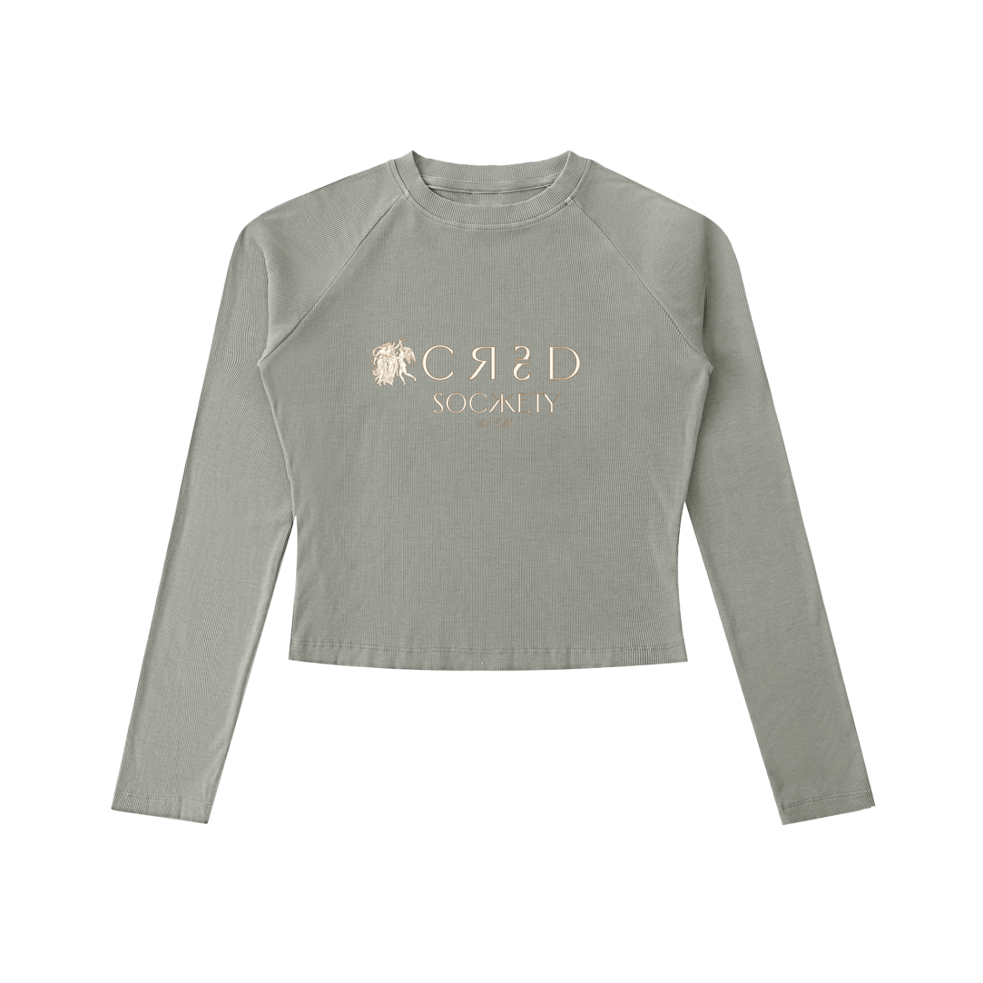 Dyed Washed Raglan Long Sleeve Slim T-Shirt