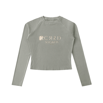 Dyed Washed Raglan Long Sleeve Slim T-Shirt