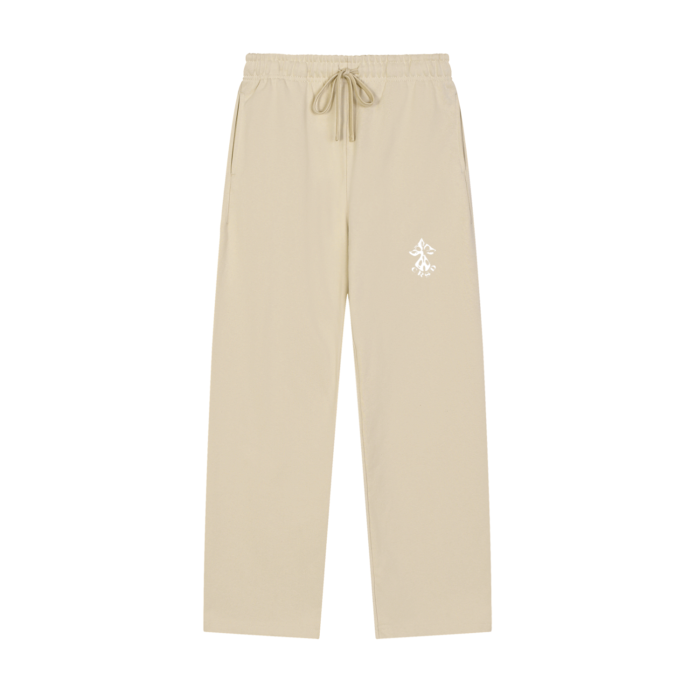 Solid Color Straight-Leg Sweatpants