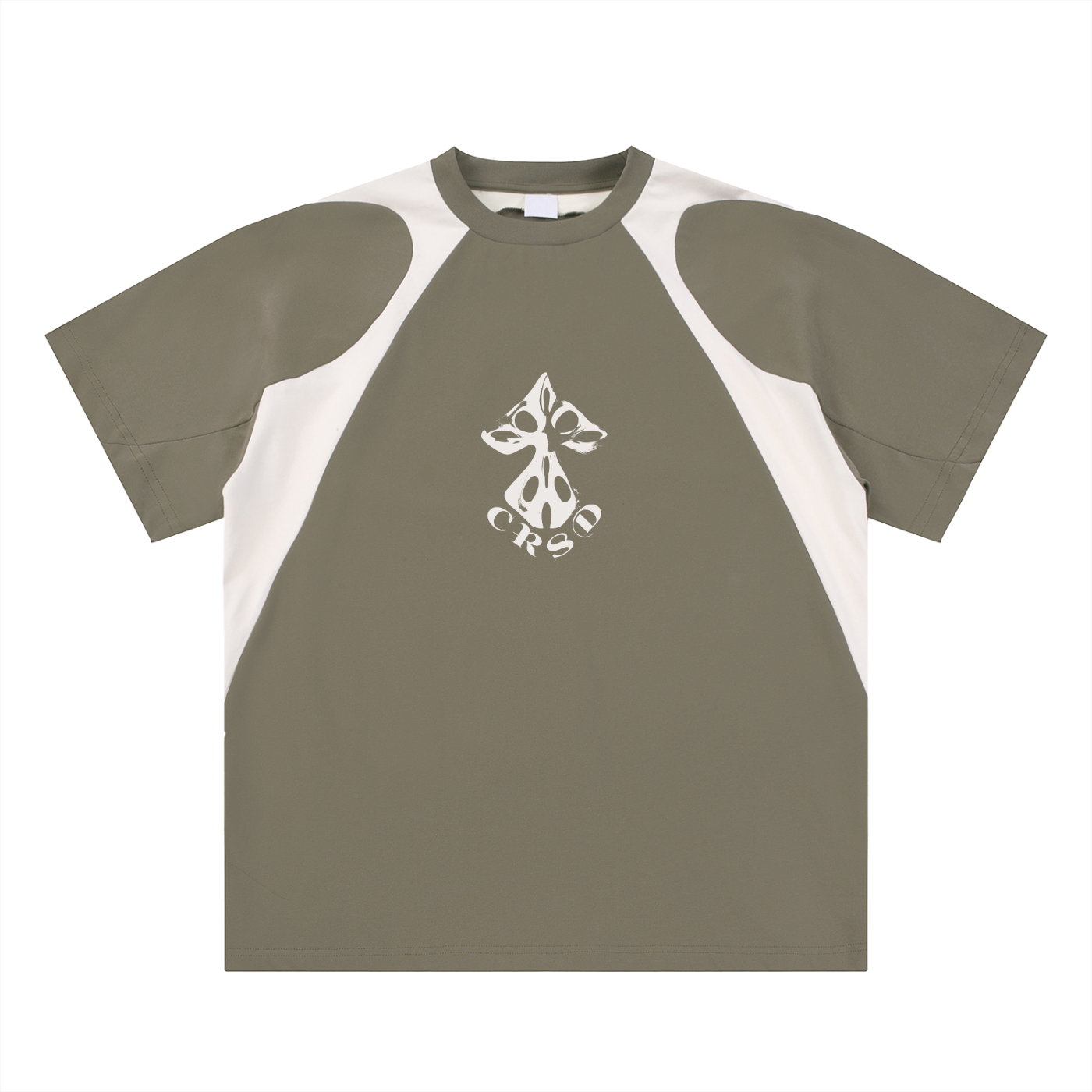 Contrast Panel Cotton T-Shirt