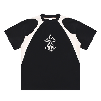 Contrast Panel Cotton T-Shirt