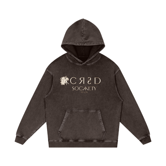 Snow Washed Loose Cotton Hoodie