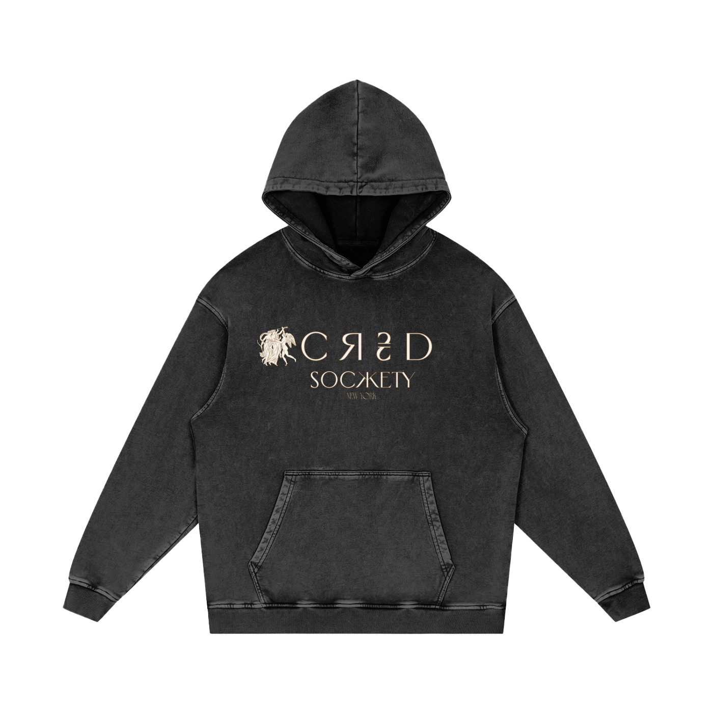 Snow Washed Loose Cotton Hoodie