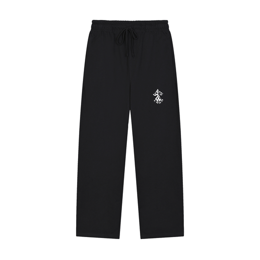 Solid Color Straight-Leg Sweatpants